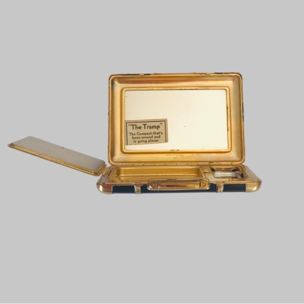 PATPEND Stamp 1940’s Miniature Suitcase Powder Compacts - Picture 6 of 11